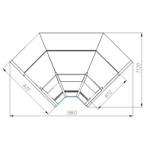 Витрина холодильная Carboma GC95 VM-6 (ВХСу-2 внутренний 90 Carboma GC95) (цвет по схеме) - Изображение 2