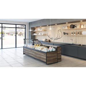 Витрина холодильная Carboma GC111 SP 2,0-2 (1008 Темный дуб) (открытая, без боковин) - Изображение 2