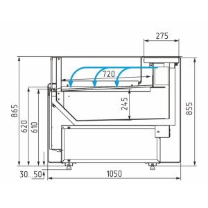 Витрина холодильная Carboma GC111 SP 2,0-2 (1008 Темный дуб) (открытая, без боковин) - Изображение 3