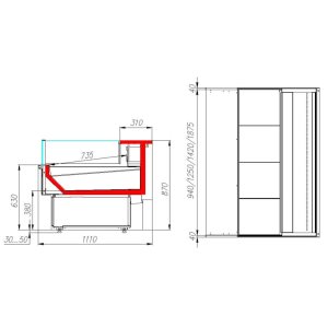 Витрина холодильная Carboma GC110 SP 1,5-2 (с боковинами) 0011-9006 - Изображение 2