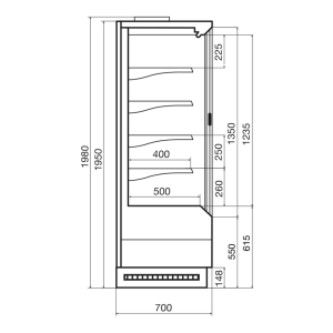 Горка холодильная Dazzl Vega SG 070 H195 Plug-in 100 - Изображение 3