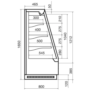 Горка холодильная Dazzl Vega DG 080 H160 Plug-in 190 - Изображение 3