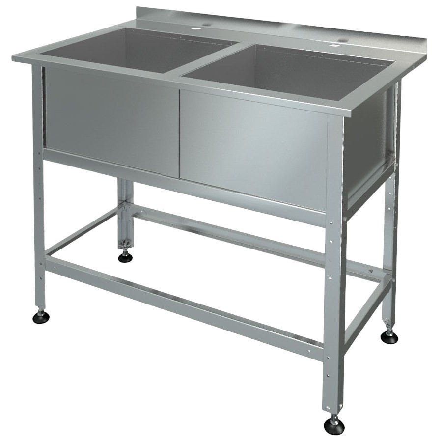 Ванна моечная с бортом МХМ МБ-2-0,3-0,53/1,01 (AISI 430, t=1,0)