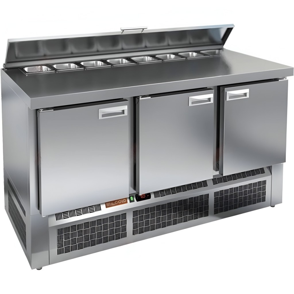 Стол холодильный для салатов HiCold SLE1-111GN (1/3) О с крышкой