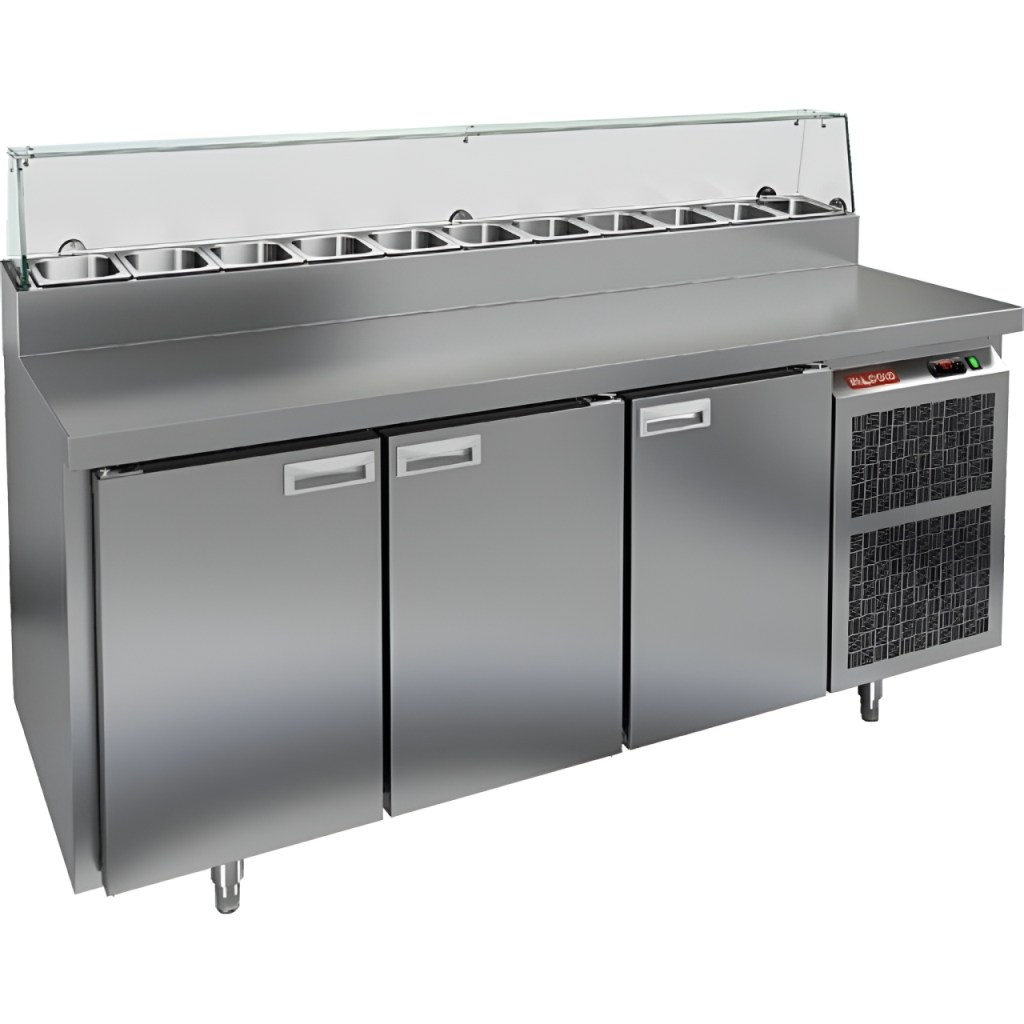 Стол холодильный для пиццы HiCold PZ2-111GN (1/6) стекло