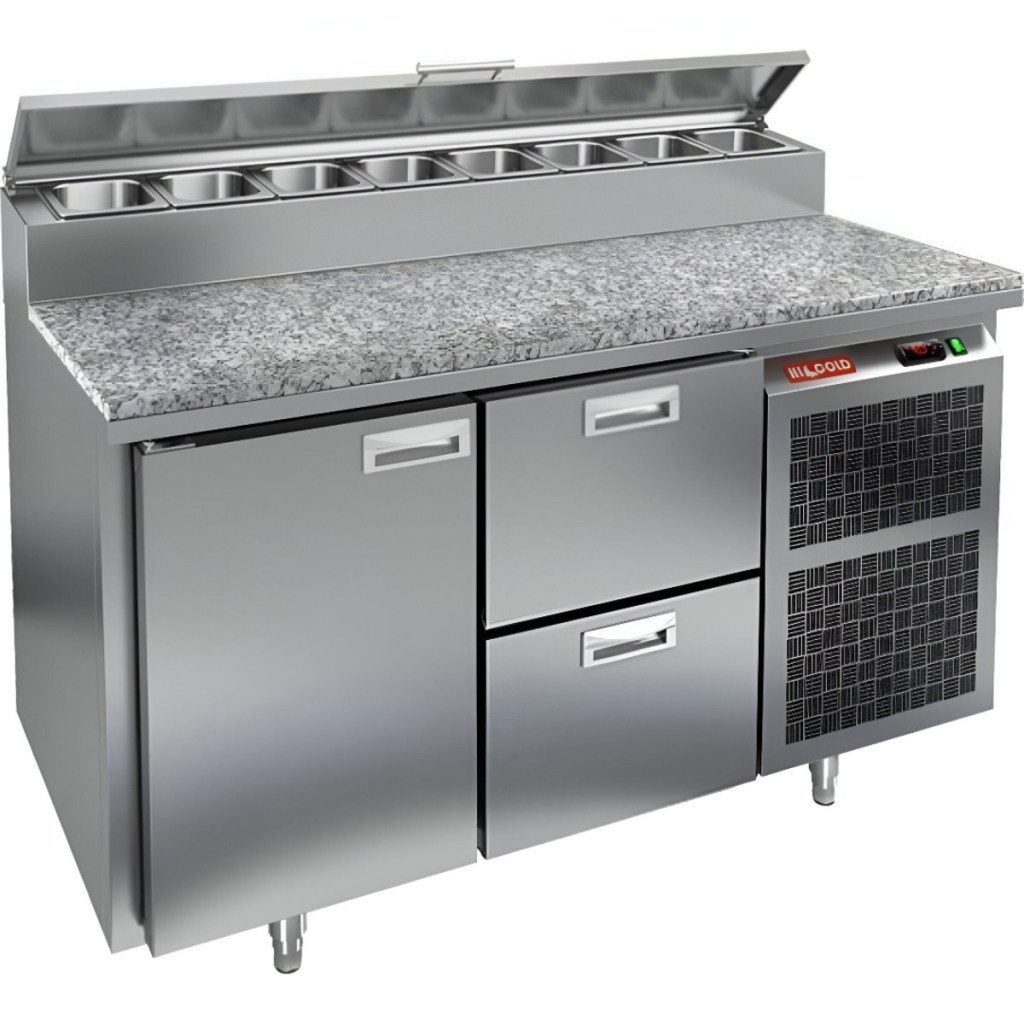 Стол холодильный для пиццы HiCold PZ2-12GN (1/6) камень