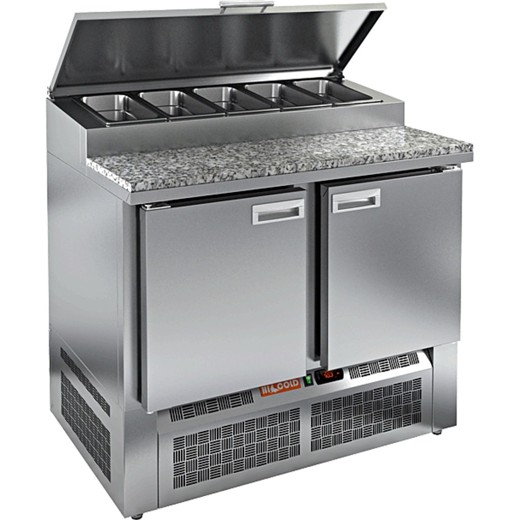 Стол холодильный для пиццы HiCold PZE1-11GN (1/3) камень