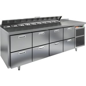 Стол холодильный для салатов HiCold SL2-2222GN (1/6) с крышкой