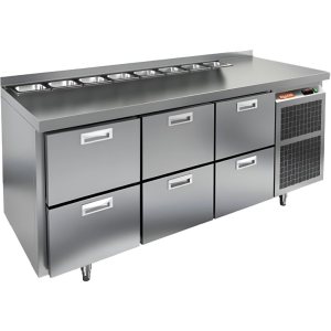 Стол холодильный для салатов HiCold SL2-222GN (1/6) без крышки