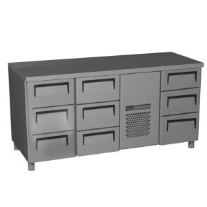 Стол холодильный среднетемпературный Carboma T70 M3-1 (3GN/NT Carboma) без борта (0430-1 корпус нерж 9 ящ)