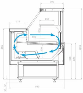Витрина холодильная GC95 VM 1,25-1 с боковинами (версия 2.0) (9006-0430) - Изображение 3