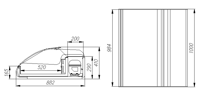 Витрина холодильная настольная Полюс ВХС-1,0 Арго XL техно (A89) - Изображение 5