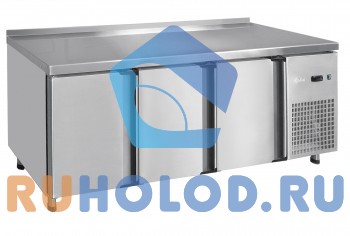 Стол холодильный Abat СХС-60-02 с бортом (ящики 1/2, ящики 1/2, дверь-стекло)