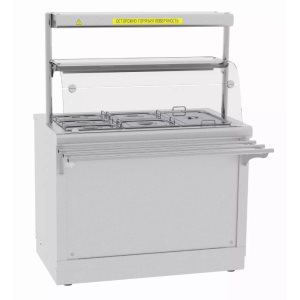 Электрический мармит кухонный 2-х блюд Abat Hot-line ЭМК-70Х с подогреваемой полкой