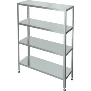 Стеллаж с 4-я сплошными полками МХМ С-4-0,4/0,8/1,8 (нержавейка) 