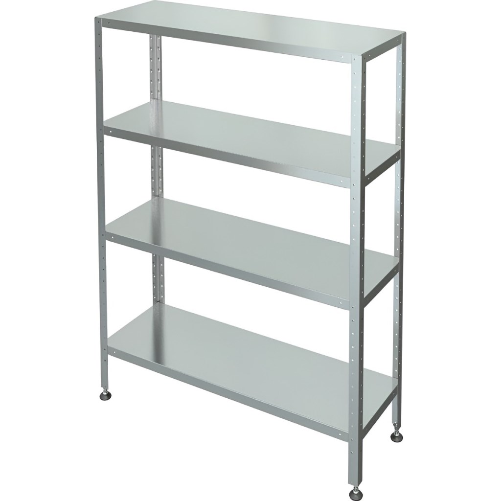 Стеллаж с 4-я сплошными полками МХМ С-4-0,4/0,8/2,0 (нержавейка) 