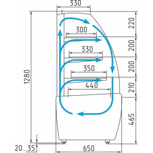 Витрина кондитерская Carboma ВХСв-0,9д Light Carboma (K70 VM 0,9-1 0012-0109) красная - Изображение 2