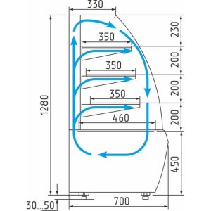 Витрина кондитерская Carboma K70 VV 0,9-1 Standard (9006-9005) (ВХСв-0,9д Carboma Люкс ТЕХНО) - Изображение 2