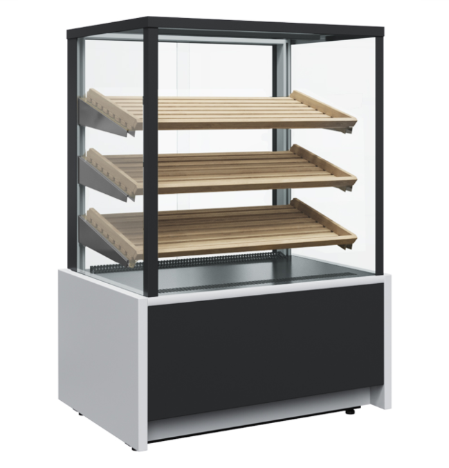 Витрина кондитерская Carboma KC70 N 0,9-2 Light (9006-9005) (0,9 Carboma Cube ТЕХНО) хлебная, без стекла