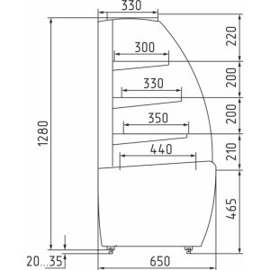 Витрина кондитерская Carboma K70 N 1,3-1 Light Паттерн (0107 Ольха) нейтральная - Изображение 2