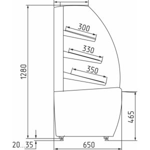 Витрина кондитерская Carboma K70 N 1,3-2 Light Bread (0011-9005) (1,3 Carboma ТЕХНО) хлебная, без стекла - Изображение 2